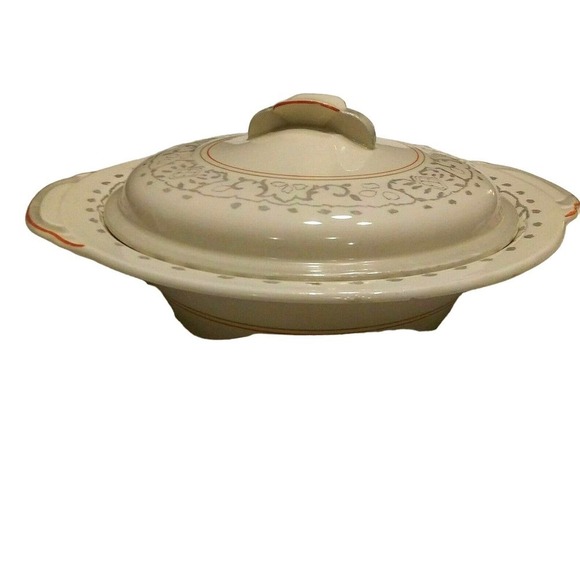 Vintage Wood Ivory Home Vegetable Serving Bowl Dish With Lid England - Picture 4 of 10